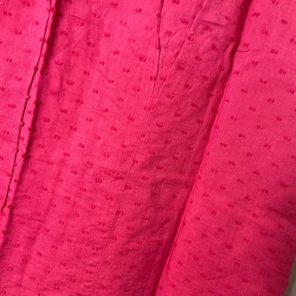 Hannah Pink Swiss Dot Sleeveless Blouse XL Cotton Pintuck Cottagecore Boho Top - Picture 5 of 8